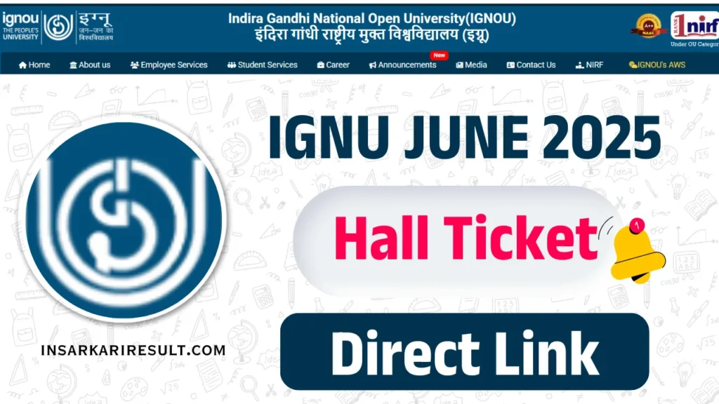 IGNOU Hall Ticket June 2025