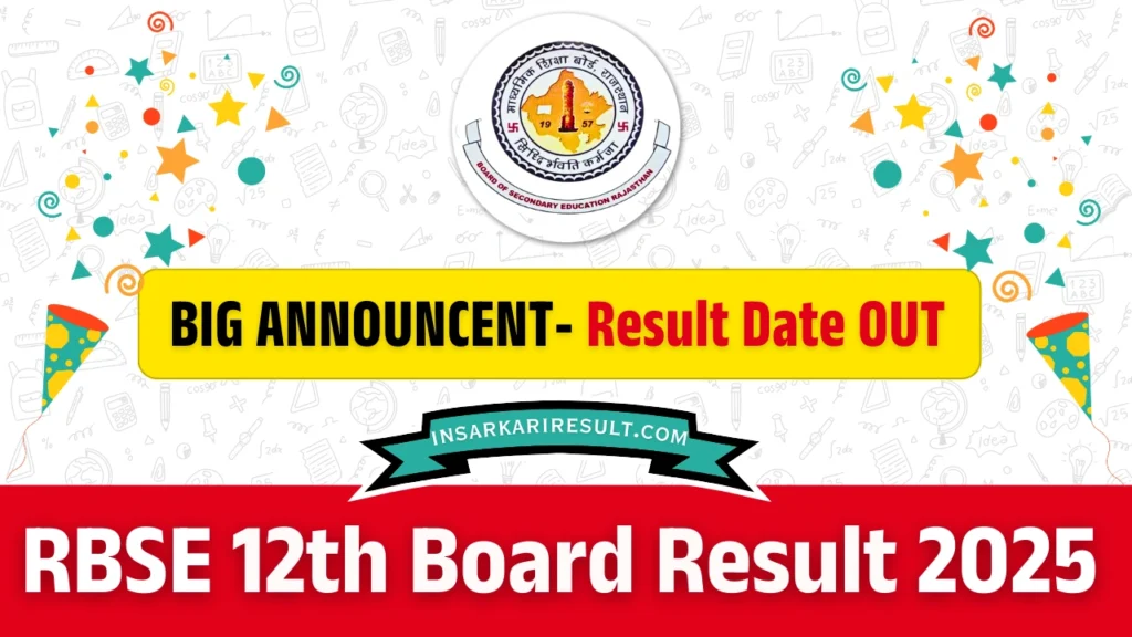 Rajasthan 12th Board Result 2025 Date