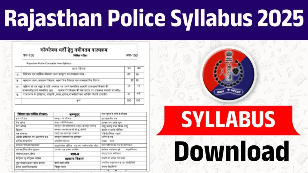 Rajasthan Police Constable Syllabus