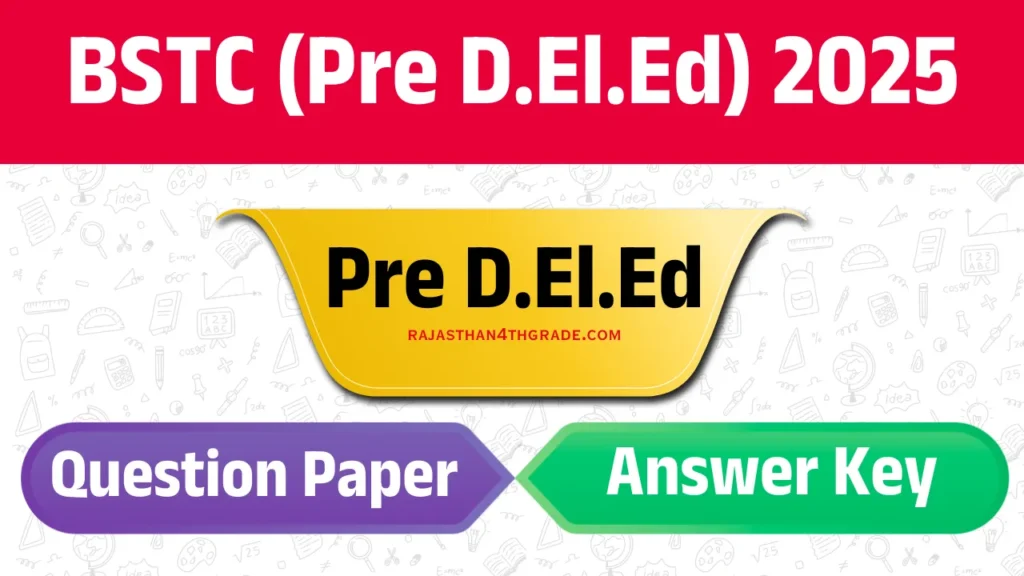 Rajasthan BSTC Answer Key 2025 PDF